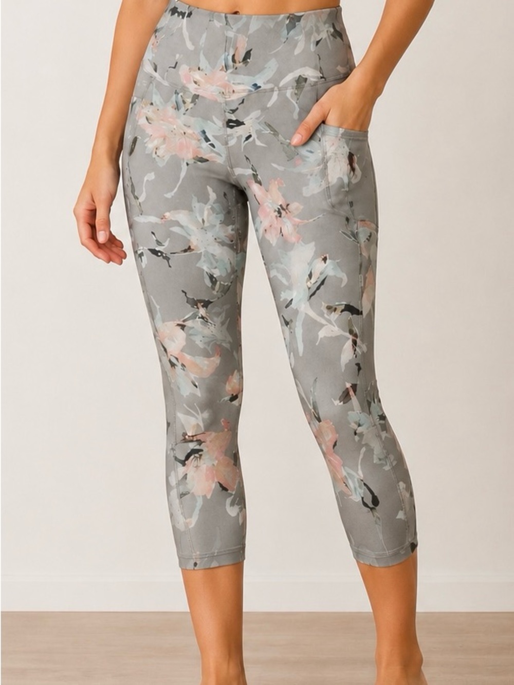 RBX Peached High-Waisted Crop Leggings with Pockets